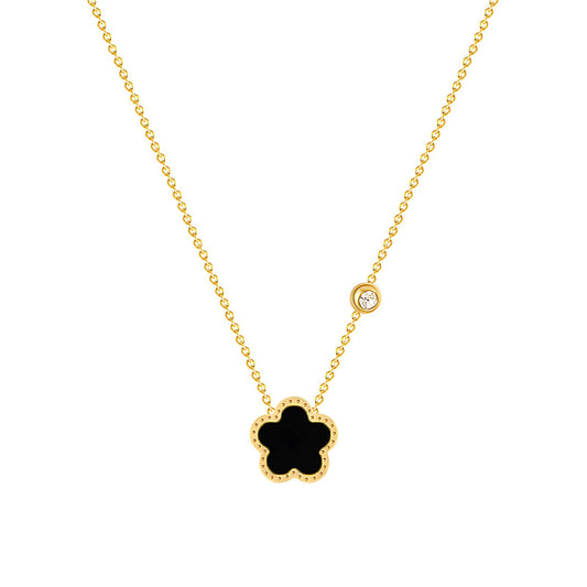 "Flower" Necklace, 18K Gold Plated Steel
