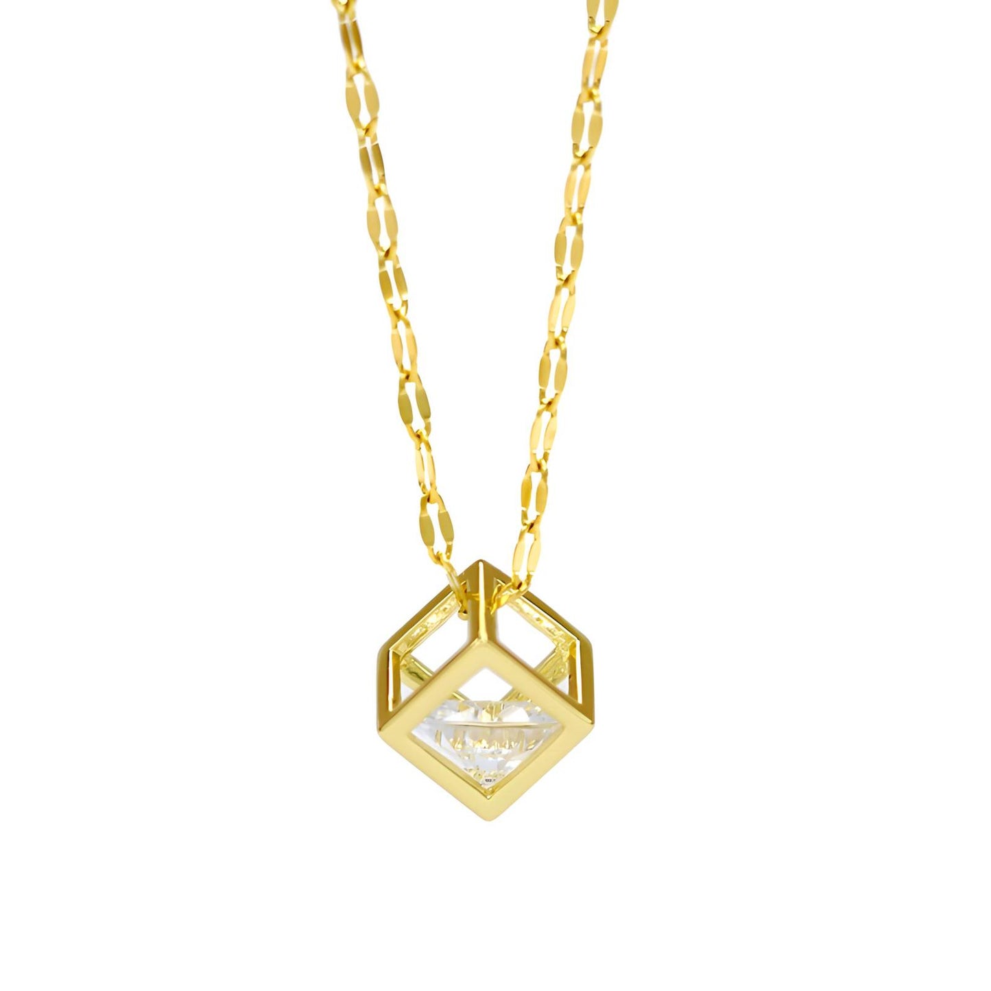 Necklace, 18K Gold Plated Steel