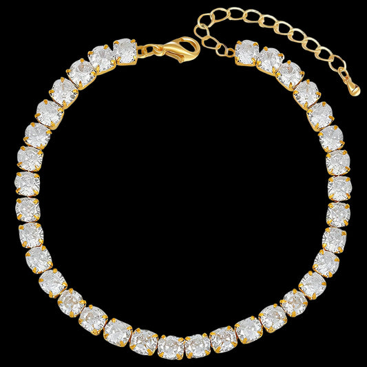 "Tennis" Bracelet, 18K Gold Plated Steel