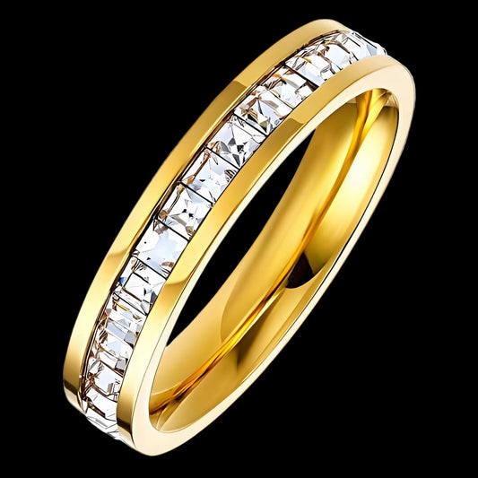 Ring, 18K Gold Plated Steel