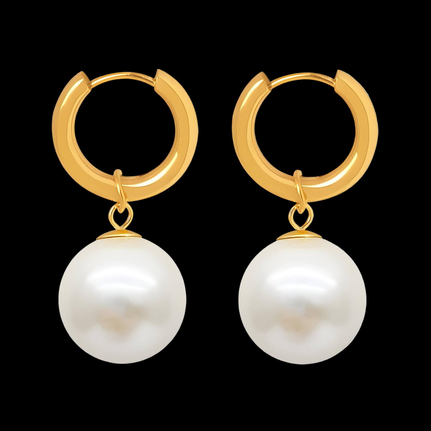 Earrings, 18K Gold Plated Steel